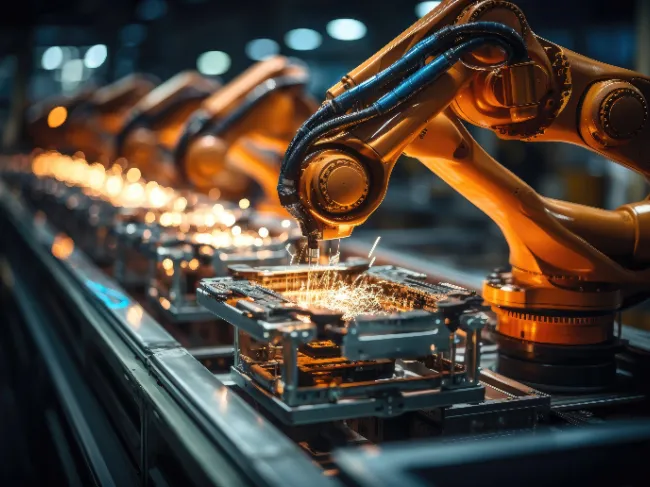 AI powered machine on assembly line